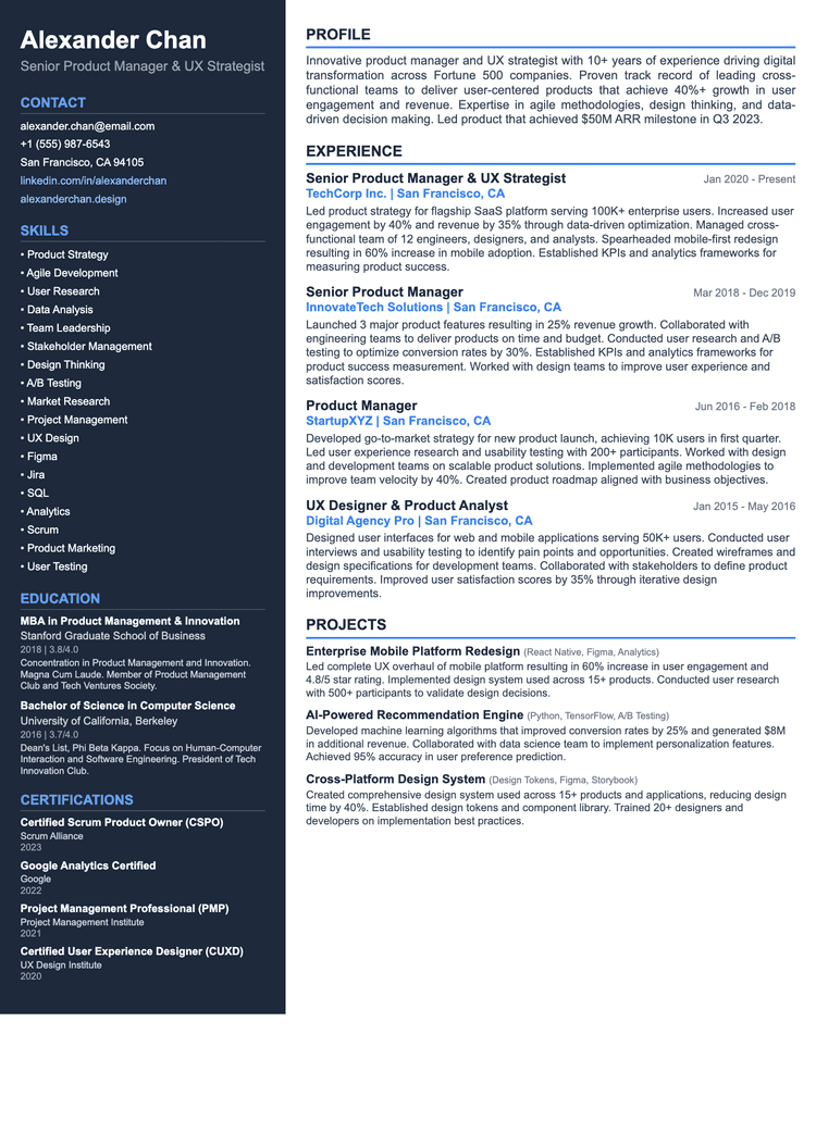 AI Consultant CV Example 2027 | UK Standard