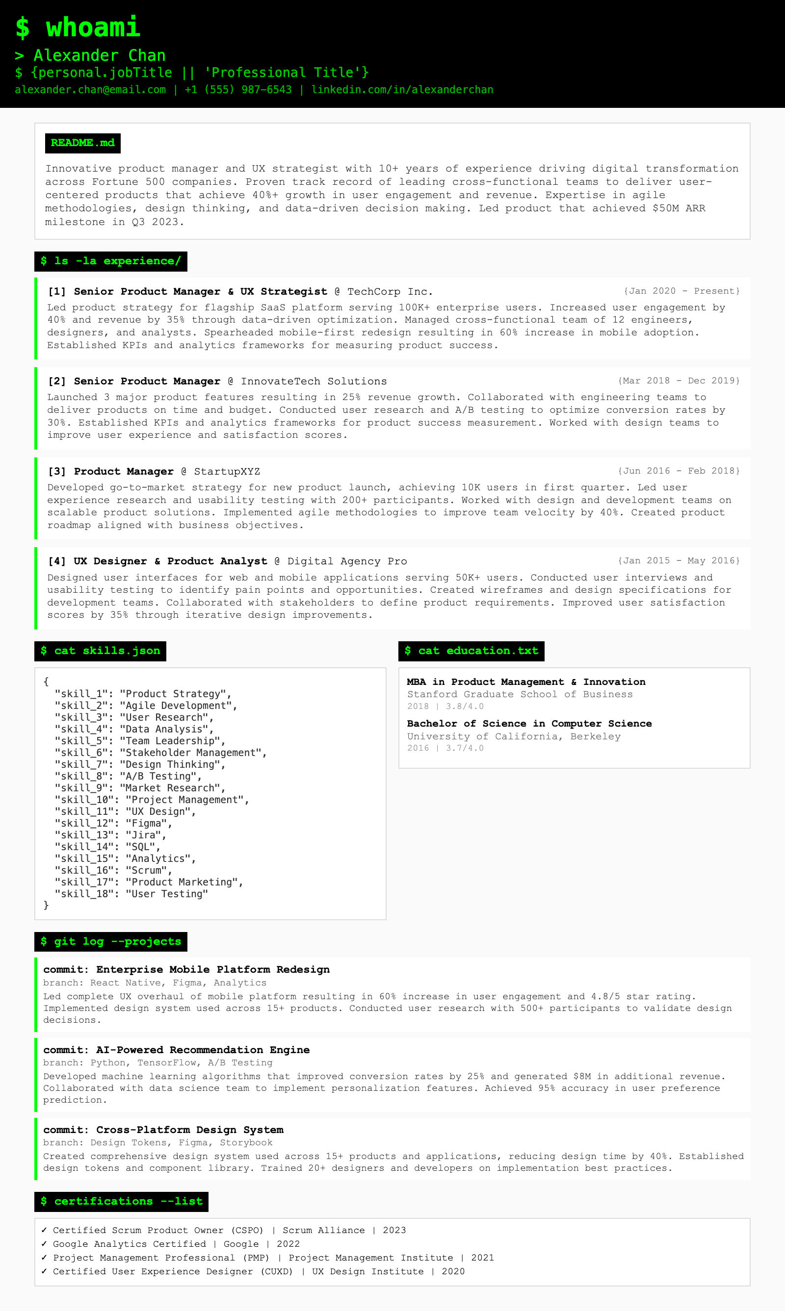Tech Specialized Resume Template
